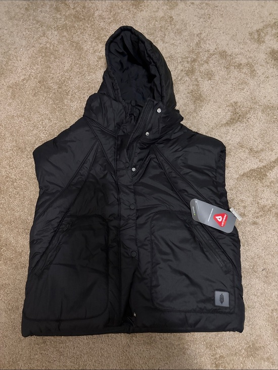 Free People Jackets & Blazers - Oversized Free People Parker Poncho Black Hooded Puffer Vest NWT